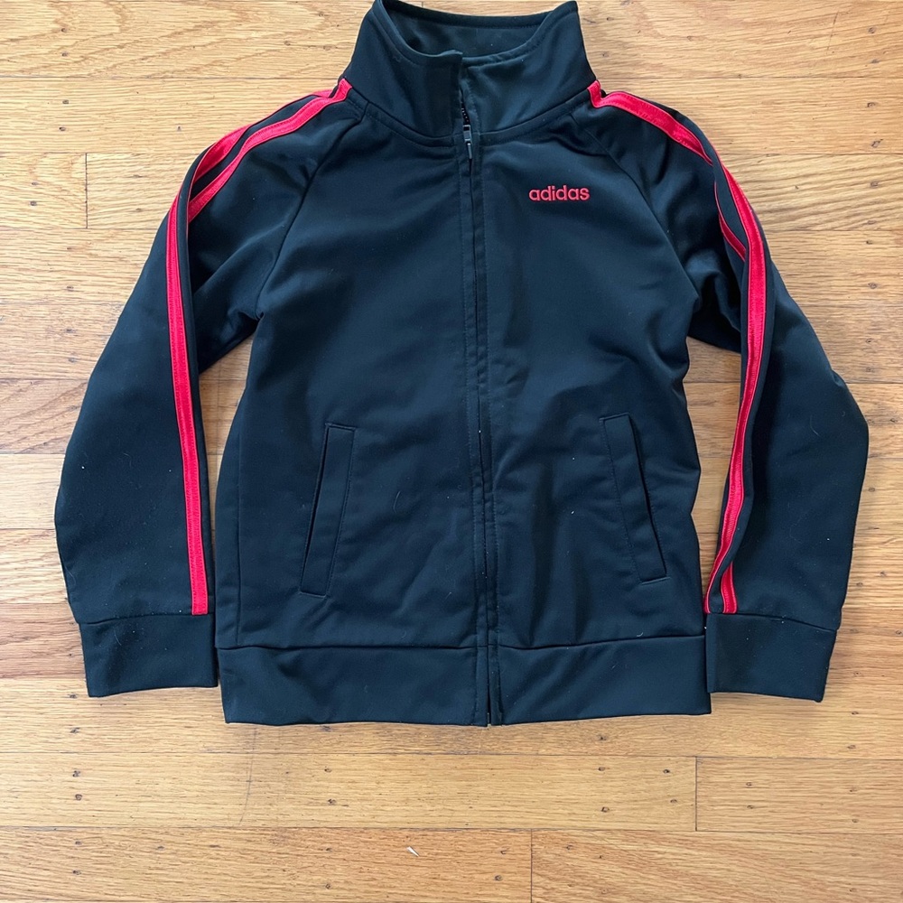 Adidas Black and Red Track Jacket Athletic Style